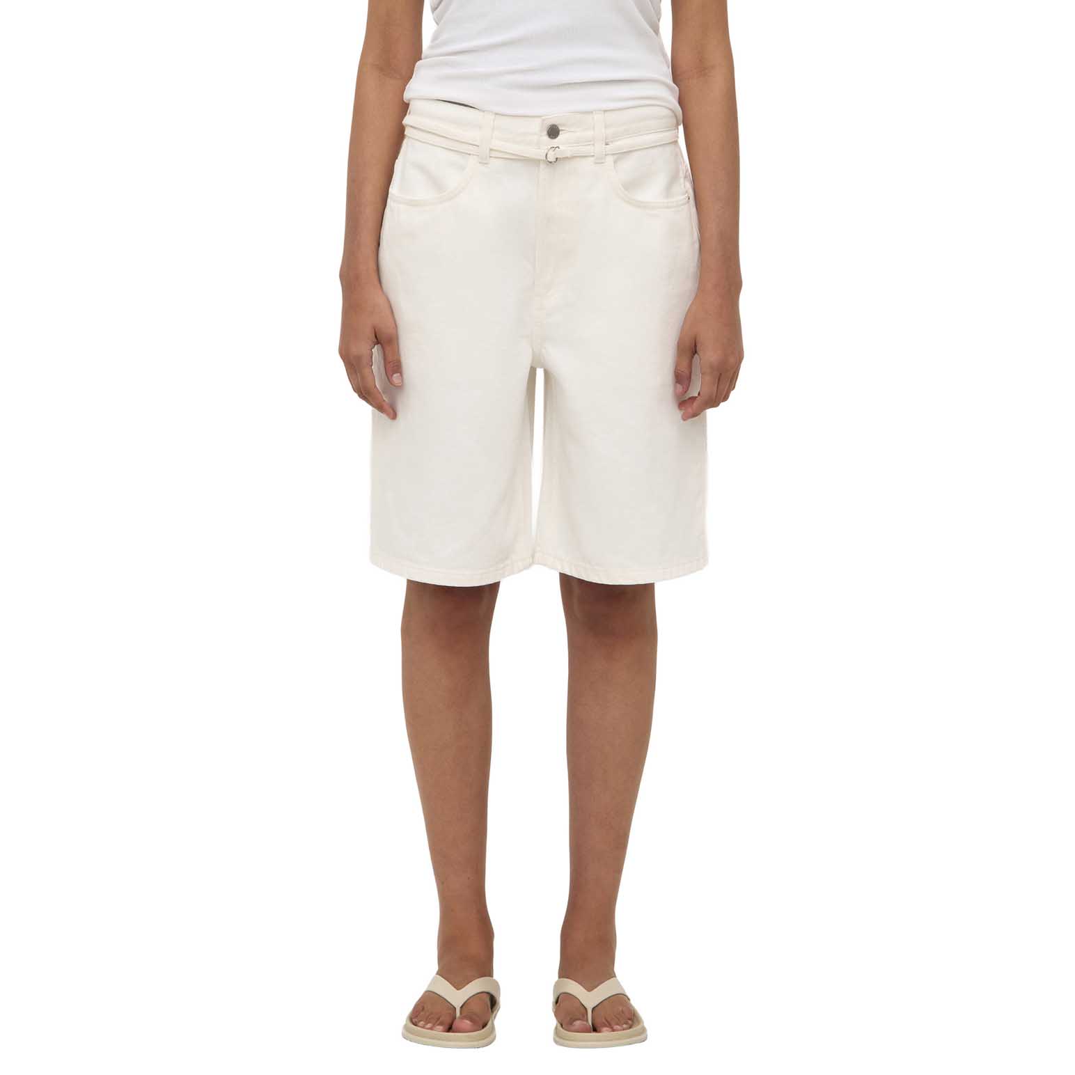 Assembly Label Loose Fit Long Denim Short Vintage White